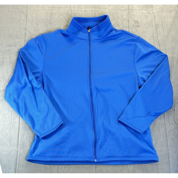 Izod PerformX Waffle Knit Jacket Mens XL Full Zip Blue Running Outdoors Golf - Picture 1 of 12